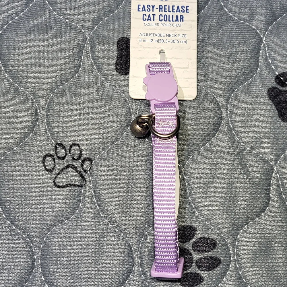 Whisker City Exclusive Lavender Purple Easy Release Adult Cat Collar 8-12in NWT
